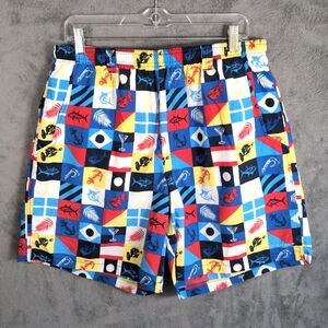 Columbia PFG Backcast II Performance Trunks Mens Large Omni-Shade Nautical Print
